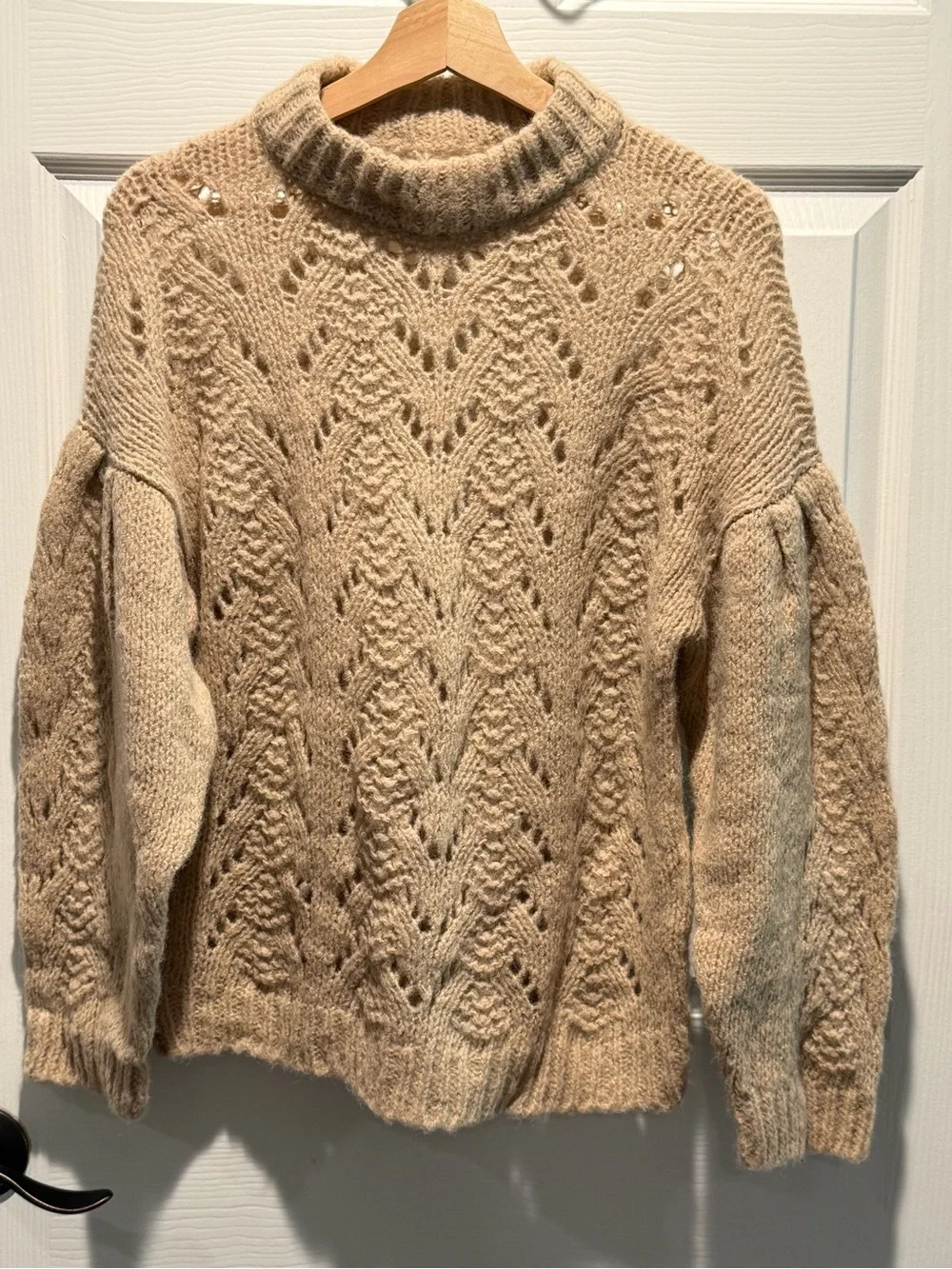 NWOT Kate Spade Pointelle Stitch Alpaca Wool Blend Sweater